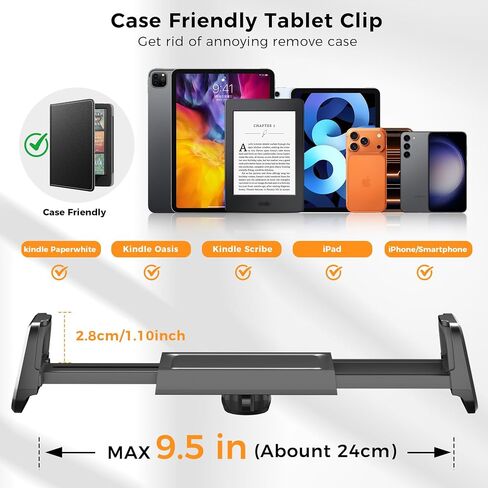 Long Gooseneck Holder for Kindle Reading in Bed Works with Thick Case in Saudi Arabia
