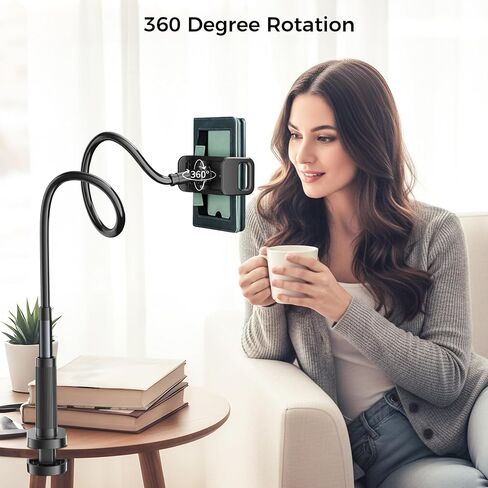 Long Gooseneck Holder for Kindle Reading in Bed Works with Thick Case in Saudi Arabia