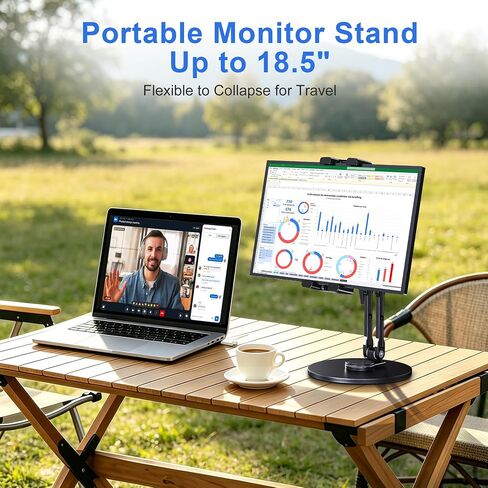 Tablet Stand for Desk, Portable Monitor Stand with Large Clamp up to 18.5" in Saudi Arabia
