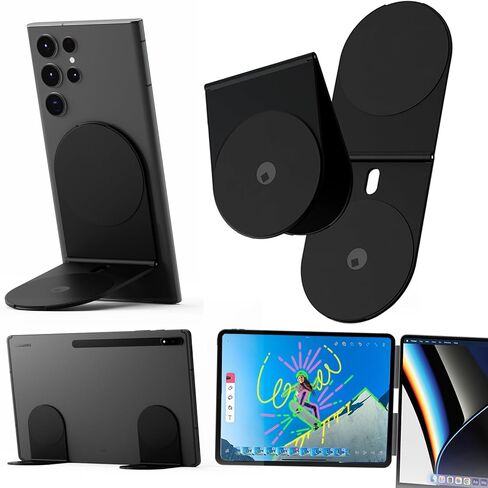 Rolling Square Edge Pro Tablet Kit - Mount and Phone Magnetic Holder, Smartworking & Productivity Stand Accessory, Compatible with MagSafe, Compatible with Any Tablet or Phone, Black in Saudi Arabia