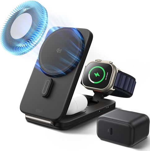 ESR 3 in 1 Charging Station, Qi2.2 Certified for iPhone 17/16 with iOS 26 in Saudi Arabia