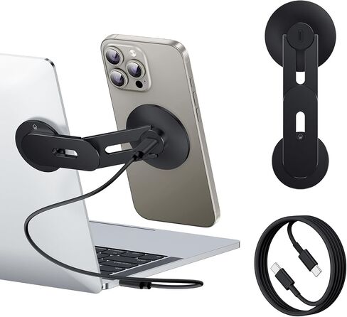حامل هاتف محمول، حامل هاتف مغناطيسي، شاحن لاسلكي سريع 15 وات لـ MagSafe لهاتف iPhone 17/16/15/14/13/12 وجميع هواتف Tesla (أسود) in Saudi Arabia