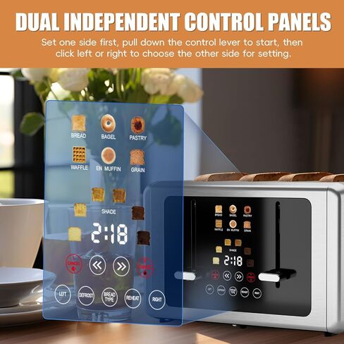 WUNLY Smart Digital 4-Slice Touchscreen Toaster in Saudi Arabia