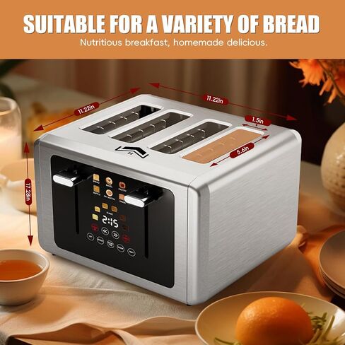 WUNLY Smart Digital 4-Slice Touchscreen Toaster in Saudi Arabia