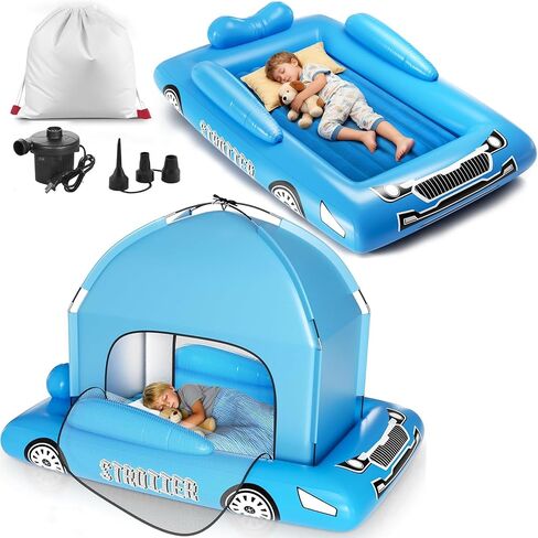 Inflatable Kids Travel Bed with Tent Ages 3+ – Foldable Portable Bed in Saudi Arabia