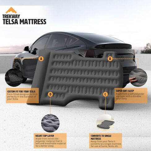Offroading Gear Tesla Model Y Inflatable Air Mattress | 2019-2026 | Extra Thick 9" | Car Camping Bed for Two Adults | Tesla Accessories | Trekway in Saudi Arabia
