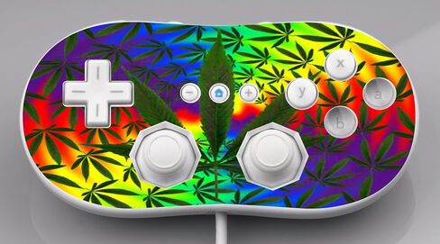 Weed marijuana psychedelic Pattern Vinyl Decal Sticker Skin by Debbie's Designs for Wii Classic Controller in Saudi Arabia
