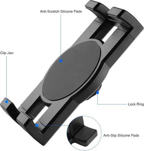 Tablet Holder Clamp Clip Mount Replacement with 17mm Ball Joint Socket for Tablet/iPad/Nexus/Switch/iPhone,Ball Hole Compatible with Diameter of 0.669 inch /17mm Ball Head,Multi-Angle Adjustable in Saudi Arabia