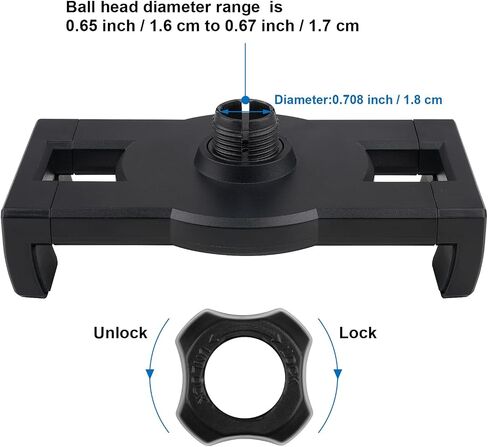 Tablet Holder Clamp Clip Mount Replacement with 17mm Ball Joint Socket for Tablet/iPad/Nexus/Switch/iPhone,Ball Hole Compatible with Diameter of 0.669 inch /17mm Ball Head,Multi-Angle Adjustable in Saudi Arabia