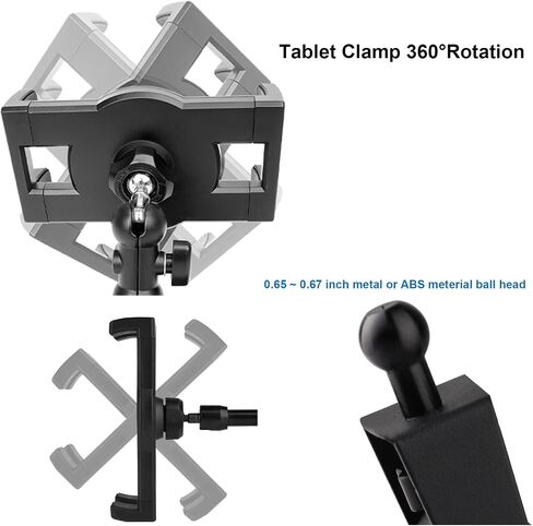 Tablet Holder Clamp Clip Mount Replacement with 17mm Ball Joint Socket for Tablet/iPad/Nexus/Switch/iPhone,Ball Hole Compatible with Diameter of 0.669 inch /17mm Ball Head,Multi-Angle Adjustable in Saudi Arabia