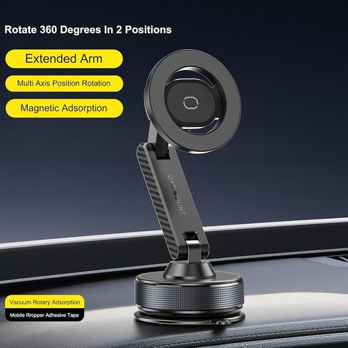 Phone Holder for Your Car Vacuum Magnetic Car Phone Holder for Magsafe 360° Adjustable Car Phone Mount Cell Phone Holders for Your Car for iPhone 17 16 15 14 13 12 Pro Max Plus Air in Saudi Arabia