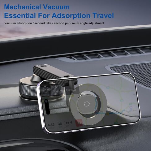 Phone Holder for Your Car Vacuum Magnetic Car Phone Holder for Magsafe 360° Adjustable Car Phone Mount Cell Phone Holders for Your Car for iPhone 17 16 15 14 13 12 Pro Max Plus Air in Saudi Arabia