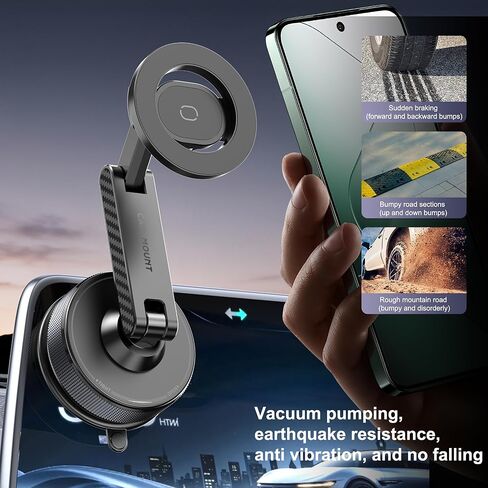 Phone Holder for Your Car Vacuum Magnetic Car Phone Holder for Magsafe 360° Adjustable Car Phone Mount Cell Phone Holders for Your Car for iPhone 17 16 15 14 13 12 Pro Max Plus Air in Saudi Arabia