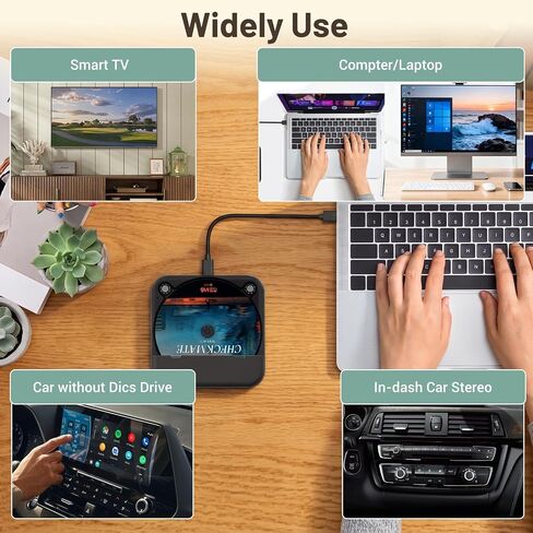 مشغل أقراص مضغوطة USB للسيارة مشغل أقراص مضغوطة خارجي محمول للسيارة يدعم AUX in Saudi Arabia
