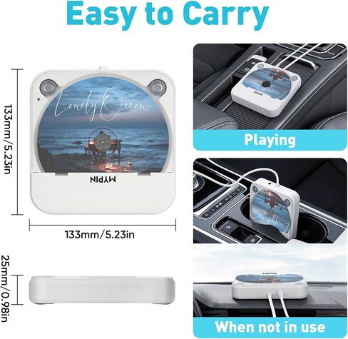 مشغل أقراص مضغوطة محمول للسيارة مزود بمنفذ USB/AUX ومشغل أقراص مضغوطة خارجي in Saudi Arabia