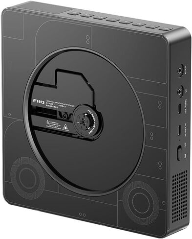 FIIO SNOWSKY Beatbox All-in-One CD Player Boombox، مكبر صوت HiFi ستيريو بلوتوث مع LDAC، نسخ أقراص USB CD، راديو FM، مدخل AUX، بطارية قابلة لإعادة الشحن وتصميم لوحة مغناطيسية قابلة للتخصيص (أسود) in Saudi Arabia