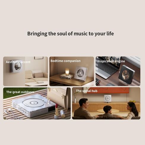 FIIO SNOWSKY Beatbox All-in-One CD Player Boombox، مكبر صوت HiFi ستيريو بلوتوث مع LDAC، نسخ أقراص USB CD، راديو FM، مدخل AUX، بطارية قابلة لإعادة الشحن وتصميم لوحة مغناطيسية قابلة للتخصيص (أسود) in Saudi Arabia