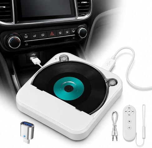 مشغل أقراص مضغوطة محمول للسيارة مع منفذ USB/AUX للسيارة والشاحنات والكمبيوتر in Saudi Arabia
