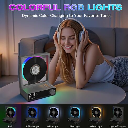 HOTT Portable CD Player,Retro Bluetooth 5.3 CD Players for Home,Music Player with HiFi Speaker,4000mAh Recheageable/Remote Contro/RGB Night Light/Sleep Timer/U Disk/Micro SD/AUX Desktop CD Players in Saudi Arabia