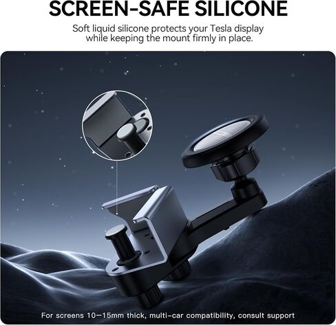 YONZEE Phone Mount for Tesla Model Y, 3, S, X and Cybertruck, Screen Mounted Magnetic Phone Holder, 360° Adjustable Hidden Car Mount, Interior Accessories Compatible with iPhone and Android Phones in Saudi Arabia