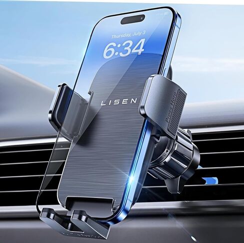 LISEN Car Phone Mount, Phone Holders for Your Car [Thick Cases Friendly] Car Vent Phone Holder & Metal Hook Truck Jeep Accessories for iPhone 17 Air Pro Samsung Google and All 4-7'' Phone in Saudi Arabia