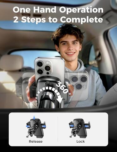 LISEN Car Phone Mount, Phone Holders for Your Car [Thick Cases Friendly] Car Vent Phone Holder & Metal Hook Truck Jeep Accessories for iPhone 17 Air Pro Samsung Google and All 4-7'' Phone in Saudi Arabia