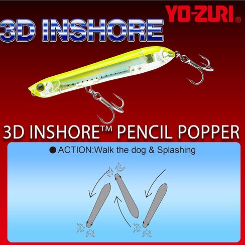 YO-Zuri Salt Lure 3D Inshore Pencil Popper العائمة 135 ملم in Saudi Arabia
