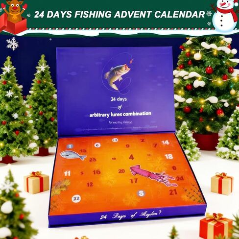 24PCS Mixed Fishing Lures Tackle Kit Hard & Soft Baits Assortment with Original Factory Printed Box, Freshwater Saltwater Fishing for Bass Trout Walleye Salmon in Saudi Arabia