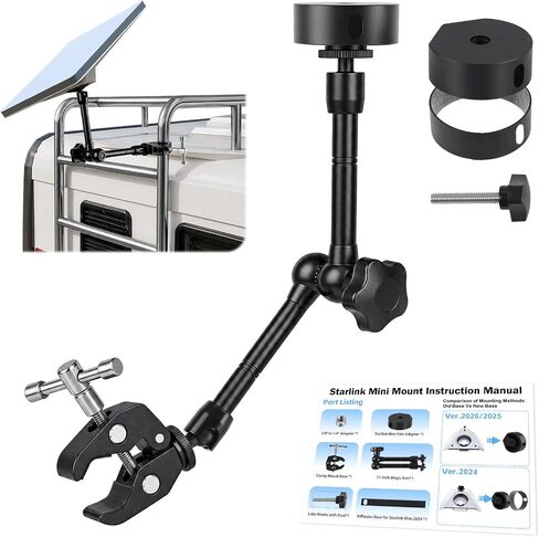 2024-2026 Starlink Mini Clamp Mount RV Adjustable Arm & Pipe Adapter in Saudi Arabia