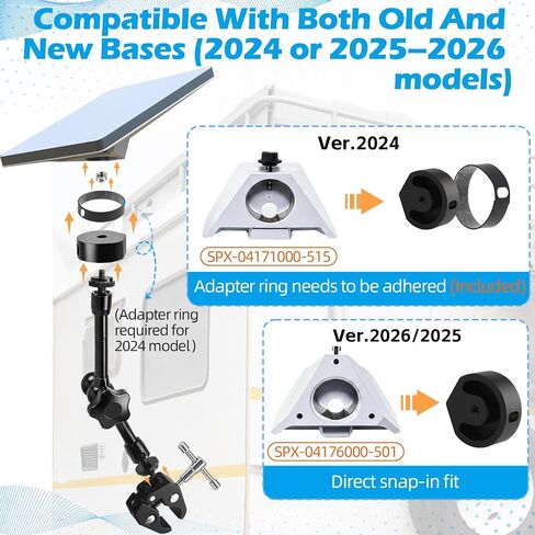 2024-2026 Starlink Mini Clamp Mount RV Adjustable Arm & Pipe Adapter in Saudi Arabia