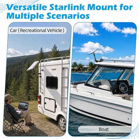 2024-2026 Starlink Mini Clamp Mount RV Adjustable Arm & Pipe Adapter in Saudi Arabia