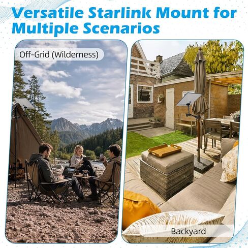 2024-2026 Starlink Mini Clamp Mount RV Adjustable Arm & Pipe Adapter in Saudi Arabia