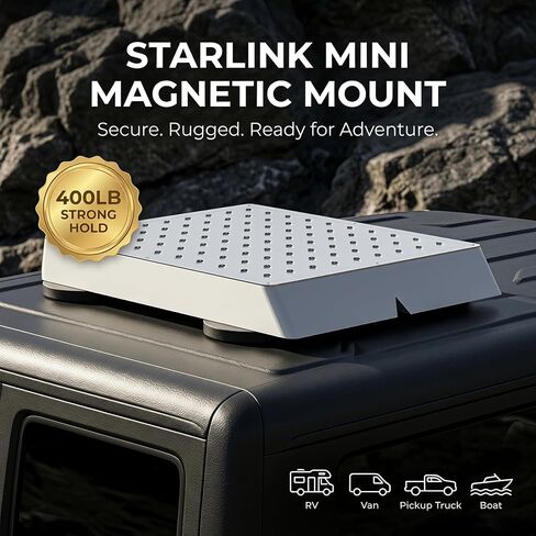 Starlink Mini Magnetic Roof Mount, Quick Release Mount Kit for RV Van Truck Boat, 400LB Strong Magnetic Hold, No Drill Vehicle Installation, UV Resistant High Temp Durable Starlink Mini Accessory in Saudi Arabia