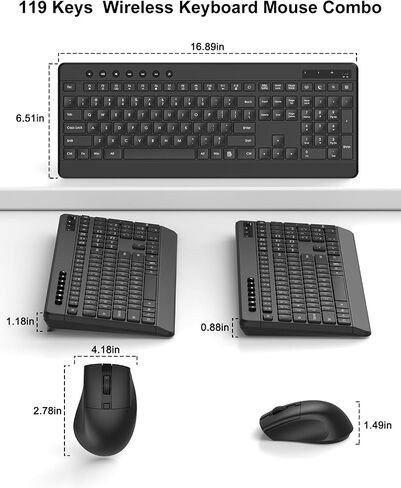 EDJO Wireless Keyboard and Mouse Combo,Silent Full Size Keyboard in Saudi Arabia