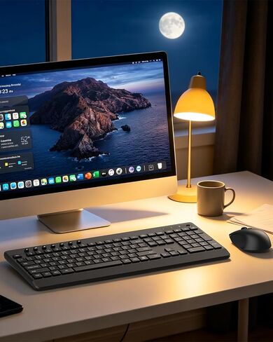 EDJO Wireless Keyboard and Mouse Combo,Silent Full Size Keyboard in Saudi Arabia