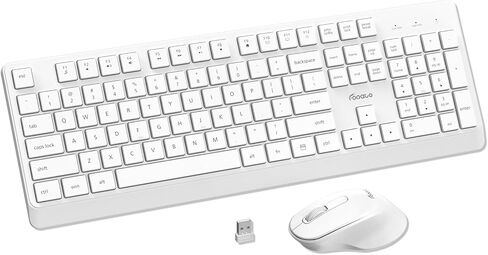 Wireless Keyboard and Mouse Combo Quiet for PC, Laptop and Mac - Grey in Saudi Arabia