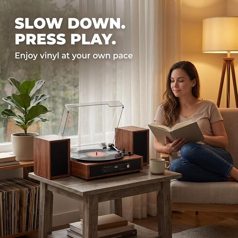 Vinyl Record Player with 6 Speakers HiFi Sound 4+2 External Stereo Speakers in Saudi Arabia