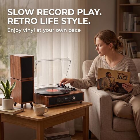 Vinyl Record Player with 6 Speakers HiFi Sound 4+2 External Stereo Speakers in Saudi Arabia