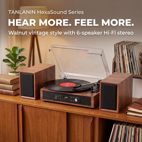 Vinyl Record Player with 6 Speakers HiFi Sound 4+2 External Stereo Speakers in Saudi Arabia