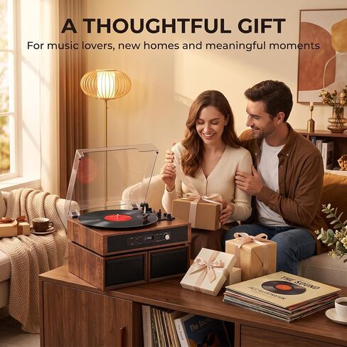 Vinyl Record Player with 6 Speakers HiFi Sound 4+2 External Stereo Speakers in Saudi Arabia