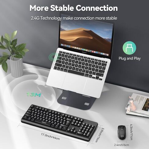 TECKNET Wireless Keyboard and Mouse Combo for Laptop, Full-Size 2.4G USB in Saudi Arabia