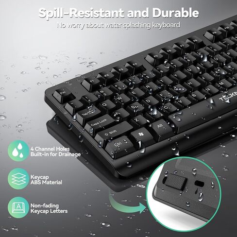 TECKNET Wireless Keyboard and Mouse Combo for Laptop, Full-Size 2.4G USB in Saudi Arabia