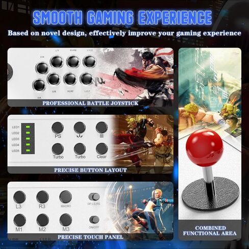 LENISUOLE Wired Arcade Stick Compatible with PS5/PS4/PC/, for PS5 Fight Stick with Programming Function, Turbo Function, 9.8FT Braided Cable Fight Stick in Saudi Arabia