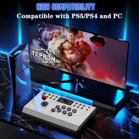 LENISUOLE Wired Arcade Stick Compatible with PS5/PS4/PC/, for PS5 Fight Stick with Programming Function, Turbo Function, 9.8FT Braided Cable Fight Stick in Saudi Arabia