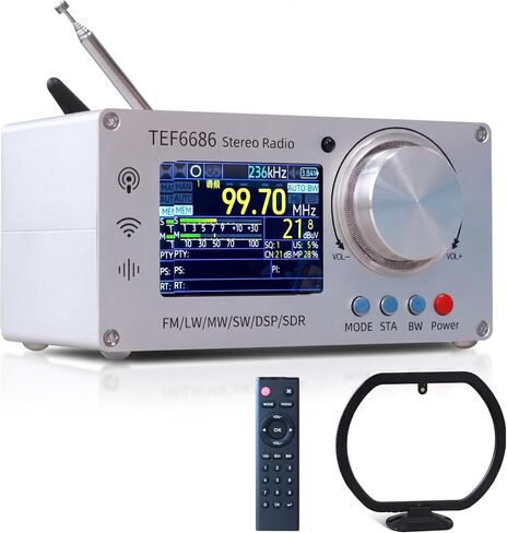 راديو TEF6686 Premium SDR، راديو كامل النطاق DSP محمول على الموجات القصيرة AM FM LW SW مع شاشة TFT بإضاءة خلفية، مكبرات صوت مزدوجة 5 وات، بطارية قابلة لإعادة الشحن 4000 مللي أمبير في الساعة، واجهة BNC وجهاز تحكم عن بعد in Saudi Arabia