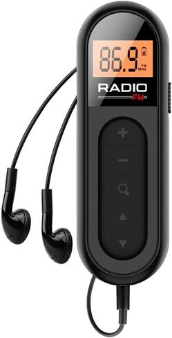 MI03 FM Pocket Radio, Rechargeable Mini Portable Radio with Clip in Saudi Arabia