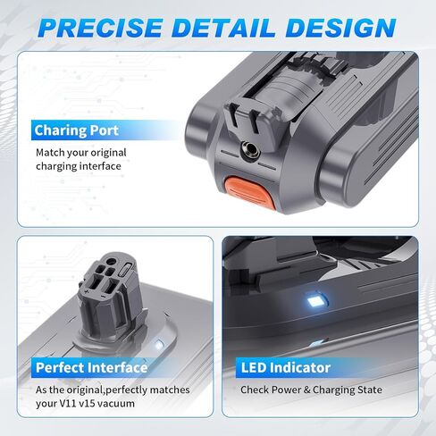 10000mAh Replacement for Dyson V11 Battery Compatible with V11 SV15 SV16 SV22 SV28 SV29 SV47 Series 970425-01 970938-01 High Capacity Battery（Click-in Type ） in Saudi Arabia