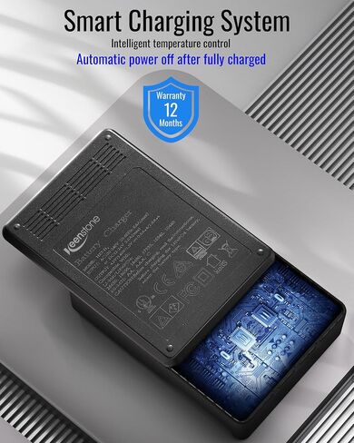 شاحن بطارية Keenstone 18650، شاحن عالمي ذكي شاشة LCD للبطاريات القابلة لإعادة الشحن Ni-MH Ni-Cd AA AAA Li-ion LiFePO4 IMR 10440 14500 16340 RCR123A 26650 in Saudi Arabia