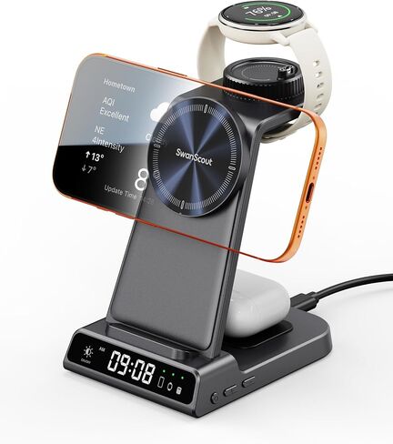 Charger for Garmin Watch, 3 in 1 Magnetic Charging Station for iPhone in Saudi Arabia