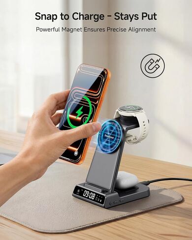 Charger for Garmin Watch, 3 in 1 Magnetic Charging Station for iPhone in Saudi Arabia